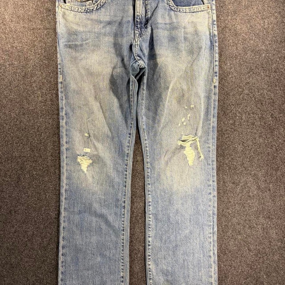True Religion Ricky Relaxed Straight Jeans Mens 36 Light Wash Blue Y2K Denim